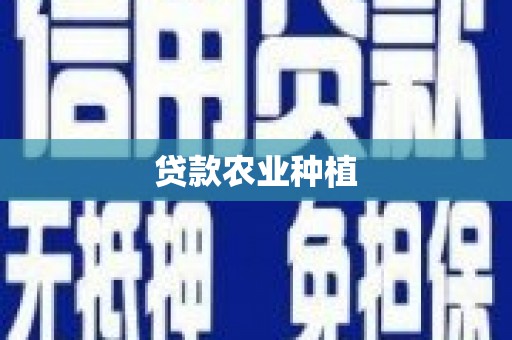 包河贷款农业种植