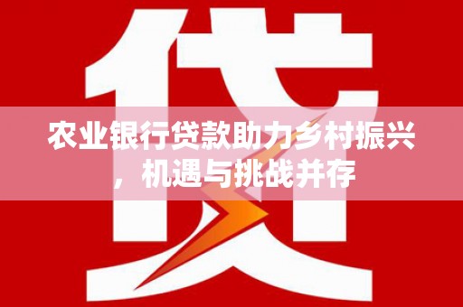 包河农业银行贷款助力乡村振兴，机遇与挑战并存